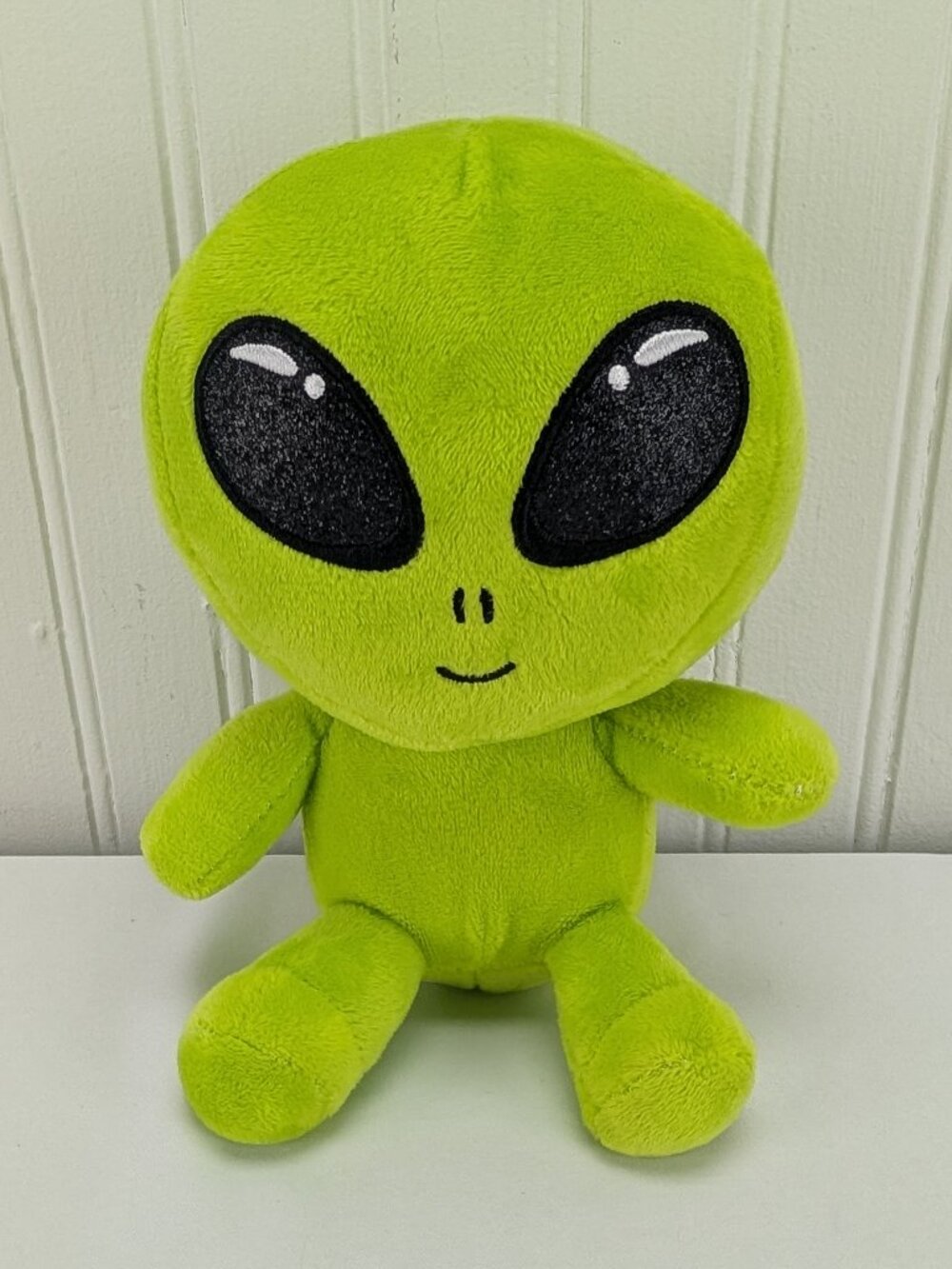 Nanco Green Alien Plush 7" Stuffed Animal Sparkly Eyes Extraterrestrial Friend